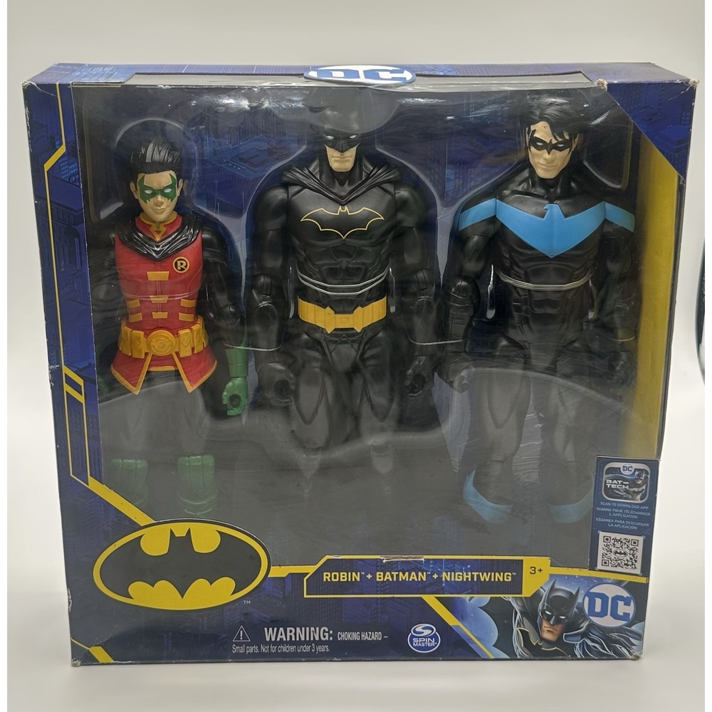 DC COMICS BATMAN ROBIN NIGHTWING 3-PACK ACTION FIGURE SET SPIN MASTER NEW